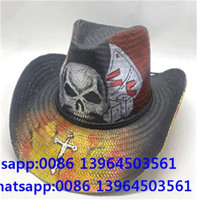 Menn Western Cowboy halmvevhatte