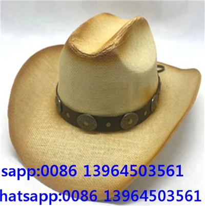 Distressed Straw Fedora Hat med knappstrimmel