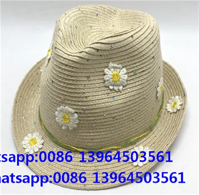 Flower Beige Fargerik Spot Fedora Beach Hat