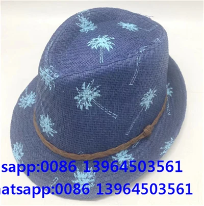 Blå halm Cowboy Sun Hat