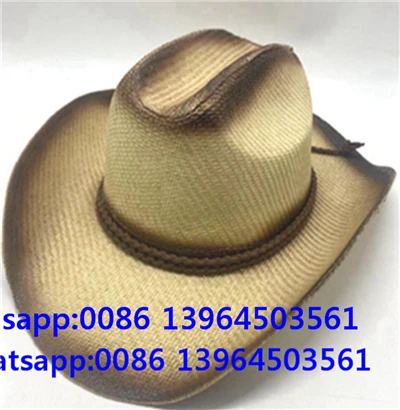 Unisex strå cowboyhatt i jazzstil