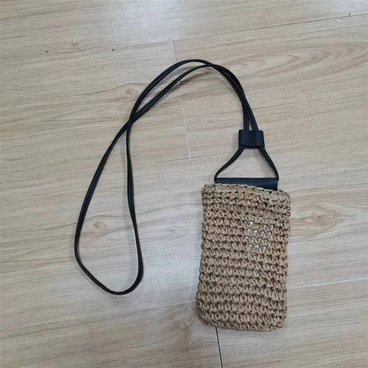 Brun Coloe Dame Straw Telefonveske