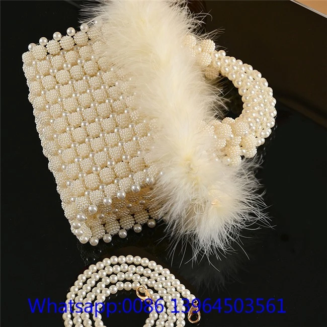 Handwoven Women Pearl Party Bag