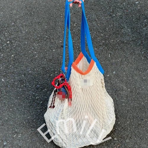 Bomullsposer mesh shopping vesker