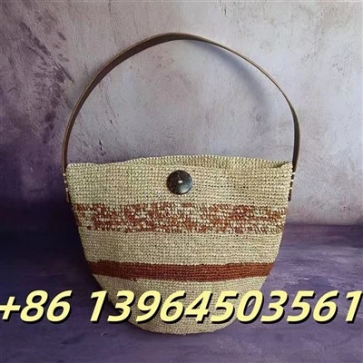 Håndvevd skulder raffia veske