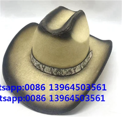Svart Spray Men Hat Fedora Cowboy Retro Cap