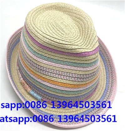 Flerfarget Fedora stråhatt for kvinner